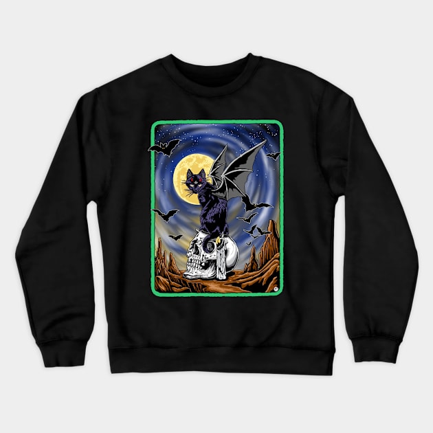 Black Cat Crewneck Sweatshirt by FUMANTO